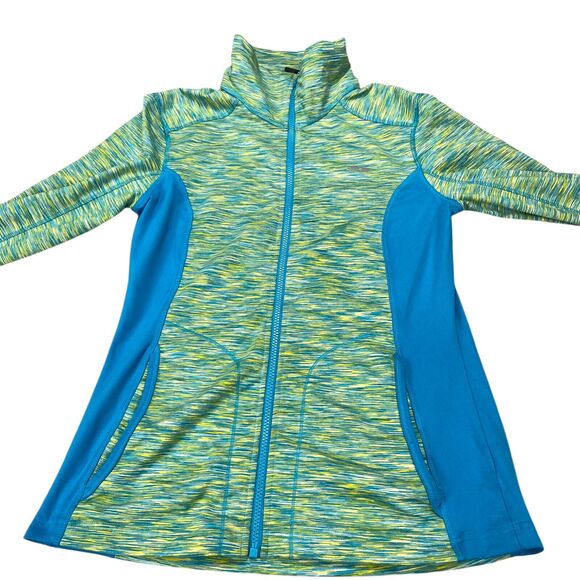 Koppen Jacket Womens M Neon Green Colorblock Performance Stretch Athleisure - Picture 6 of 16